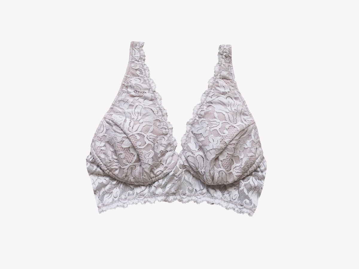 Vela Wireless Bra, Grey / Mauve